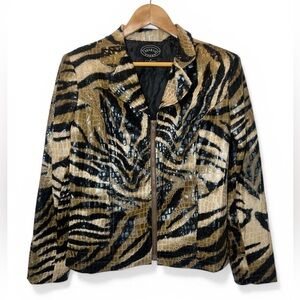 Vintage Selene Sport Animal Print Patent Leather Style Jacket Mob Wife 8